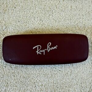 Ray-Ban Kids Sunglasses Case Hard Clamshell Burgundy Plush Interior Protective